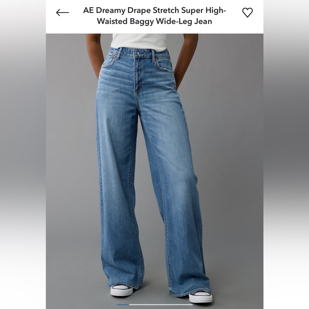 AE Dreamy Drape Stretch Super High-Waisted baggy wide-leg jean